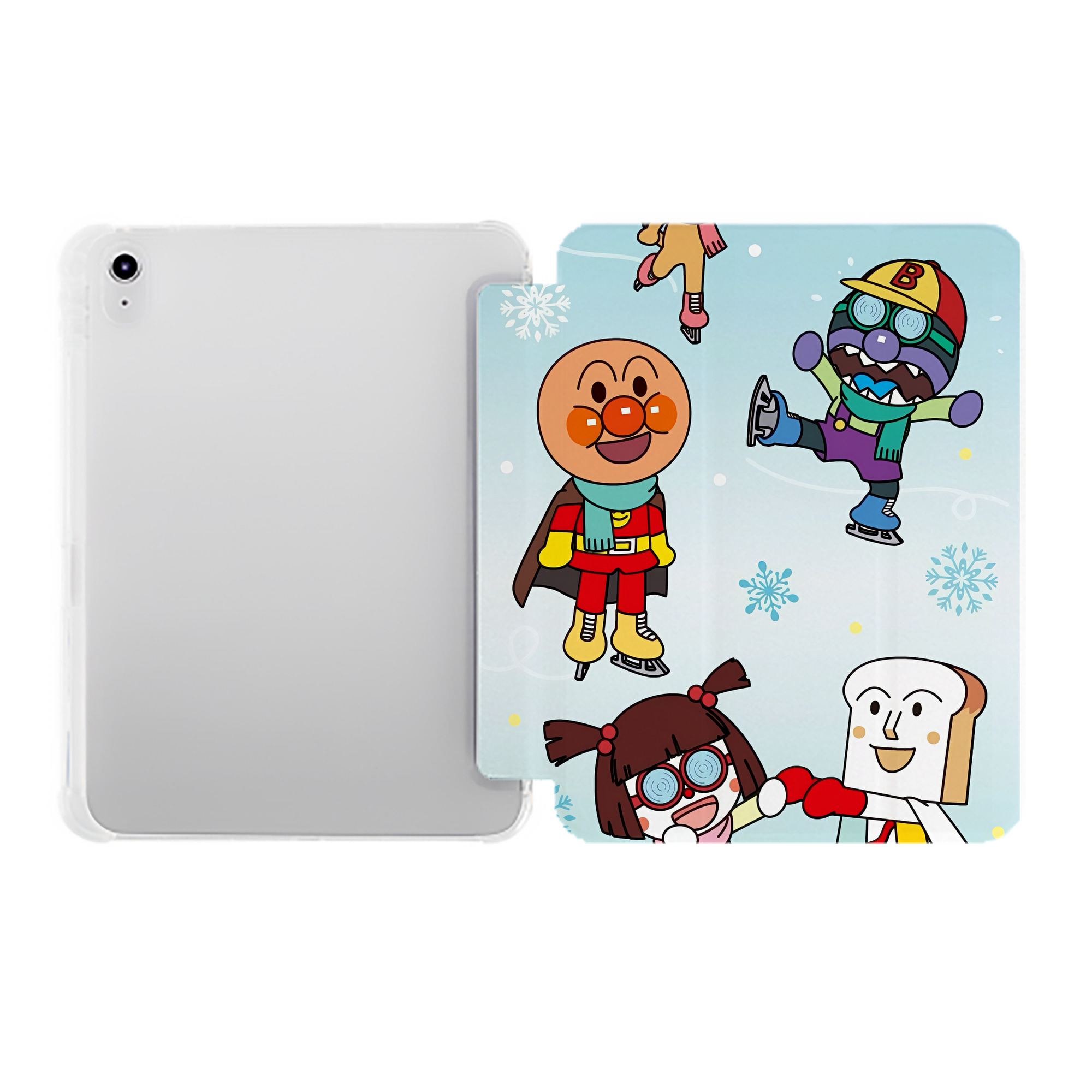 （画像用） アンパンマン Anpanman IPad ケース ペン収納付き 三つ折りスタンド PUレザー×シリコン 対応機種9.5/10.5/10.9インチ